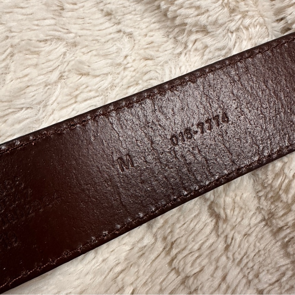 Eddie Bauer Mens Brown Genuine Leather Brass Buckle Belt Size M - Picture 4 of 8